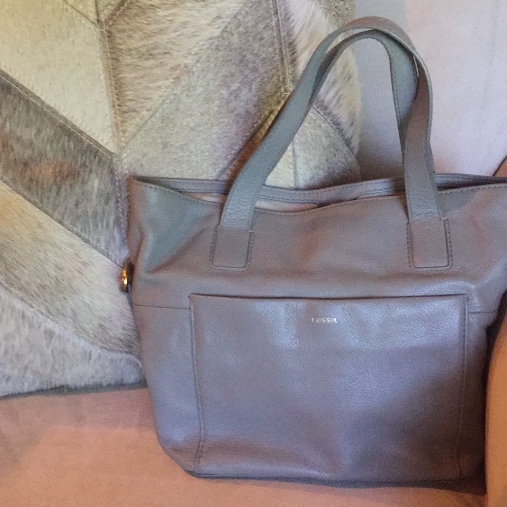 Gray Fossil Tote. Great condition inside and out.